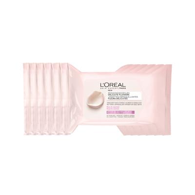 L’Oréal Paris Skin Expert Delicate Flowers Zachte Reinigingsdoekjes - 6 x 25 stuks - Voordeelverpakking - Gezichtsreiniger voor Droge en gevoelige huid L’Oréal Paris Skin Expert Delicate Flowers Zachte Reinigingsdoekjes - 6 x 25 stuks - Voordeelverpakking - Gezichtsreiniger voor Droge en gevoelige huid