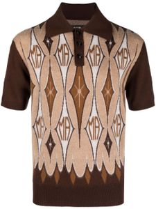 AMIRI argyle-check wool polo shirt - Marron