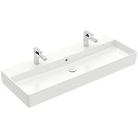 Villeroy & Boch Memento 2.0 wastafel onderzijde geslepen 120x47cm met overloop 2 kraangaten ceramic+ wit 4A22CKR1