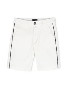 Fay Kids short chino à bande logo - Blanc