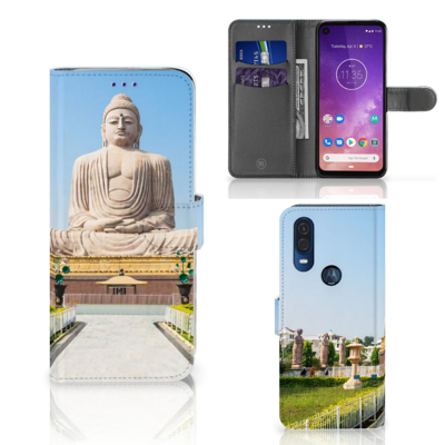 Motorola One Vision Flip Cover Boeddha