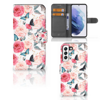 Samsung Galaxy S22 Hoesje Butterfly Roses - thumbnail