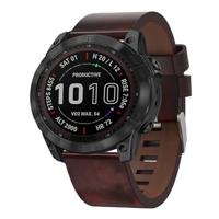 By Qubix - Leren bandje - Bruin - Compatible met Garmin Quatix 8-51mm - Compatible Garmin bandje