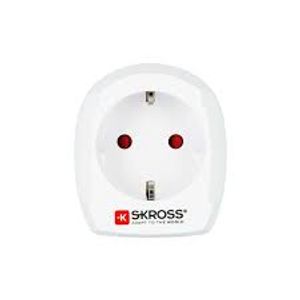 Skross 1.500230-E netstekker adapter Type D (VK) Type C (Europlug) Wit