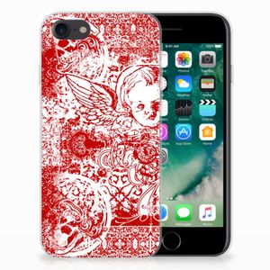 Silicone Back Case iPhone SE 2022 | SE 2020 | 8 | 7 Angel Skull Rood