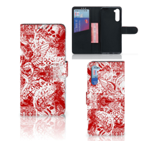 Telefoonhoesje met Naam OnePlus Nord Angel Skull Rood