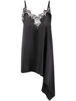 DSQUARED2 robe-nuisette en satin à bords en dentelle - Noir - thumbnail