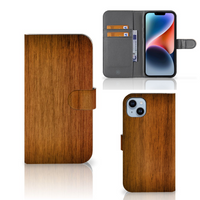 iPhone 15 Plus Book Style Case Donker Hout