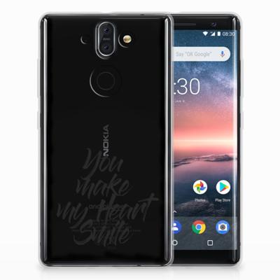 Nokia 9 | 8 Sirocco Siliconen hoesje met naam Heart Smile