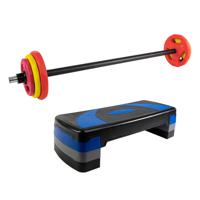 Combiset l RS Sports Compact stepper + Aerobic pump set gekleurd - 20KG - 130cm - thumbnail