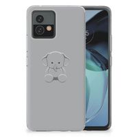 Motorola Moto G72 Telefoonhoesje met Naam Grijs Baby Olifant - thumbnail