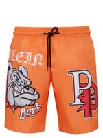 Philipp Plein short de bain à logo imprimé - Orange - thumbnail