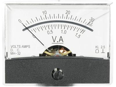 VOLTCRAFT AM-60X46/30V/1,5A/DC AM-60X46/30V/1,5A/DC Inbouwmeter AM-60X46/30 V/1,5 A/DC 30 V/1,5 A Draaispoel
