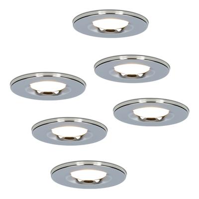 Set van 6 stuks Dimbare LED inbouwspot chroom Venezia 6 Watt 2700K IP65 Set van 6 stuks Dimbare LED inbouwspot chroom Venezia 6 Watt 2700K IP65