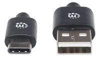 Manhattan USB-kabel USB 2.0 USB-A stekker, USB-C stekker 3.00 m Zwart 354936 - thumbnail