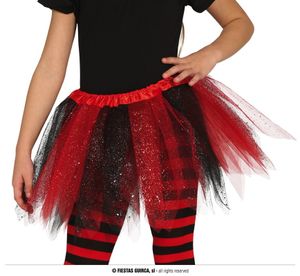 Tutu Rood/Zwart Glitter Kind