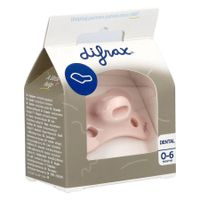 Difrax Fopspeen Dental 0-6 M Uni/pure Roze/blossom