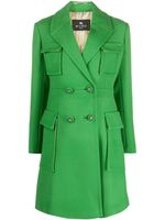 ETRO manteau en laine vierge à boutonnière croisée - Vert