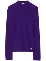 Burberry pull en maille nervurée à logo EKD - Violet