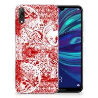 Silicone Back Case Huawei Y7 Pro (2019) Angel Skull Rood