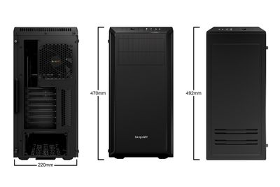 BeQuiet Pure Base 600 Midi-tower PC-behuizing Zwart Geluidsdemping, Zijvenster, 2 voorgeïnstalleerde ventilators