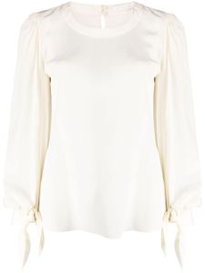 Chloé blouse en soie à manches bouffantes - Tons neutres