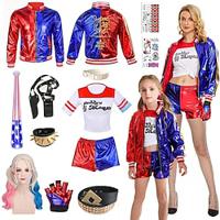 harley quinn kostuums 13-delige set joker 2 zelfmoord squad clown cosplay kostuum outfits met pruiken accessries geborduurde dames meisjes film cosplay halloween carnaval prestatie feest Lightinthebox - thumbnail