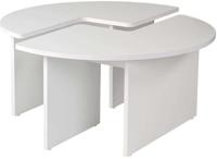 Hanah Home Elegante koffietafel, natuurlijk wit, diameter 90 cm x 41 cm, 100% melamine gecoat deeltjesbord, 18 mm dik, stijlvol en functioneel voor moderne woonruimtes