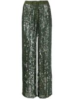 P.A.R.O.S.H. pantalon palazzo brodé de sequins - Vert