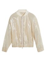 Brunello Cucinelli Kids veste bomber en chiffon - Tons neutres