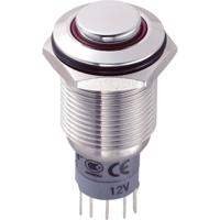 TRU COMPONENTS 701820 LAS2GQH-11ZE/R/12V/S/P Vandalismebestendige drukschakelaar 250 V/AC 3 A 1x aan/aan Continu Rood 1 stuk(s) - thumbnail