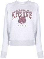 Maison Kitsuné pull chiné en coton à motif Fox - Gris