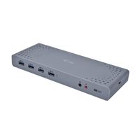 i-tec CADUAL4KDOCK notebook dock & poortreplicator Bedraad USB 3.2 Gen 1 (3.1 Gen 1) Type-C Zwart, Turkoois - thumbnail