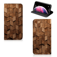 Book Wallet Case voor Apple iPhone 11 Pro Max Wooden Cubes - thumbnail