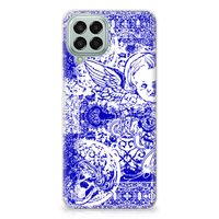 Silicone Back Case Samsung Galaxy M33 Angel Skull Blauw - thumbnail