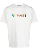 Sunnei t-shirt en coton biologique à logo imprimé - Blanc