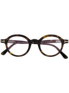 TOM FORD Eyewear lunettes de vue à petite monture ronde - Marron