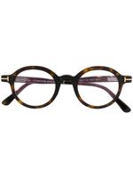 TOM FORD Eyewear lunettes de vue à petite monture ronde - Marron - thumbnail