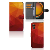 Book Case voor Samsung Galaxy Xcover 7 Polygon Red - thumbnail