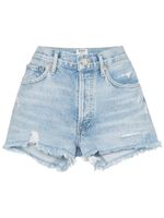 AGOLDE short en jean à effet usé - Bleu - thumbnail