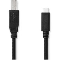 Nedis CCGL60650BK10 USB-kabel 1 m USB 2.0 USB B USB A Zwart