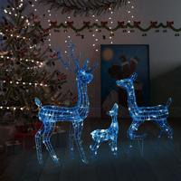 VidaXL Kerstversiering rendierfamilie 300 LED&apos;s blauw acryl - thumbnail