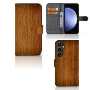 Samsung Galaxy S23 FE Book Style Case Donker Hout