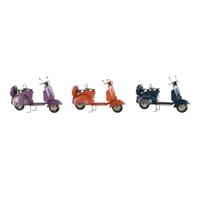 Home ESPRIT Decoratieve figuur motorfiets blauw oranje paars vintage 26 x 10 x 17 cm (3 stuks)