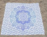 Groot Strandlaken Lotus - Blauw/wit - 220*200cm - L