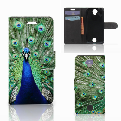 Acer Liquid Z330 Telefoonhoesje met Pasjes Pauw Acer Liquid Z330 Telefoonhoesje met Pasjes Pauw