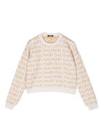 Balmain Kids pull à design tissé - Blanc