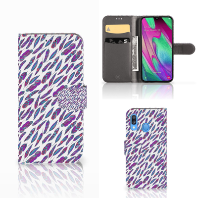 Samsung Galaxy A40 Telefoon Hoesje Feathers Color Samsung Galaxy A40 Telefoon Hoesje Feathers Color