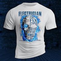 Grappig jargon Retro vintage Casual Street Style Voor heren 3D-afdrukken T-shirt Buitensporten Feestdagen Uitgaan T-shirt Licht Blauw Wit Geel Korte mouw Strakke ronde hals Overhemd Lente zomer Lightinthebox - thumbnail