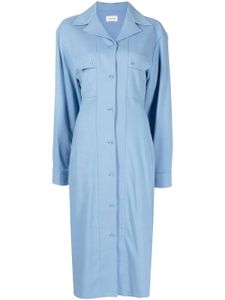 LEMAIRE robe à col italien - Bleu